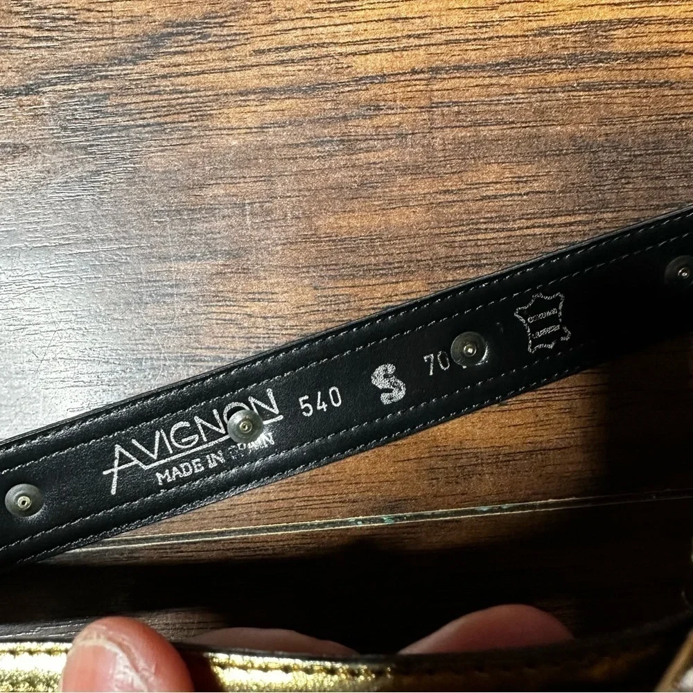 Avignon Black Gold Suede Belt